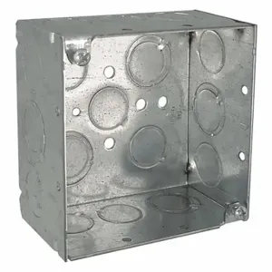 RACO 232RAC Box, 4 SQ, Welded, 2-1/8 Dp, 1/2-3/4 Tko | CT8KYF 206D23