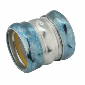 RACO 2928RT Compression Conduit Coupling, Steel, 2 Inch Trade Size, 2 7/8 Inch Overall Lg, Blue/Gray | CT8KYW 52AV56