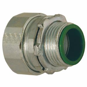 RACO 3802RAC Compression Connector, Iron/Steel, 1/2 Inch Trade Size, 1 25/32 Inch Overall Length | CT8KYM 206J61