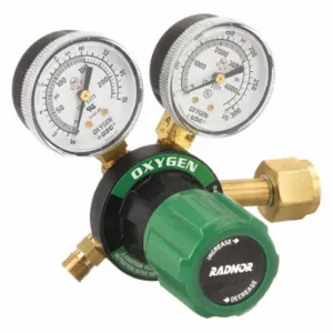 RADNOR RAD64003034 Gas Regulator, Single Stage, CGA 540 Inlet, 9/16 18 M RH Outlet, 125 PSIg, Oxygen | CT8LGZ 31UR41