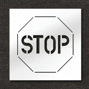 RAE STL-108-12401 Pavement Stencil, Stop, 24 X 24 Inch Message Size, 30 X 30 Inch Stencil Size | CT8MLQ 429X53