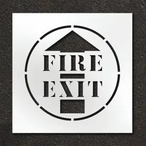 RAE STL-108-12406 Pavement Stencil, Fire Exit, 24 X 24 Inch Message Size, 30 X 30 Inch Stencil Size | CT8MPH 429X58