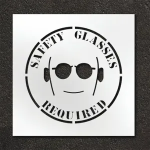 RAE STL-108-12410 Pavement Stencil, Safety Glasses Required, 24 X 24 Inch Message Size | CT8MKQ 429X62