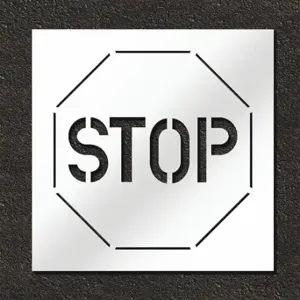 RAE STL-108-13001 Pavement Stencil, Stop, 30 X 30 Inch Message Size, 36 X 36 Inch Stencil Size | CT8MLR 429X49