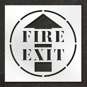 RAE STL-108-14806 Pavement Stencil, Fire Exit, 42 X 42 Inch Message Size, 48 X 48 Inch Stencil Size | CT8MDH 429X72