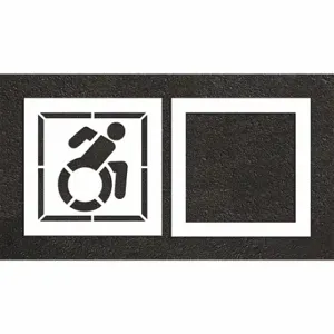 RAE STL-108-33003 Pavement Stencil, Handicap Symbol, 38 Inch Height, 38 Inch WidthWhite, Ada | CT8MEM 419Y48