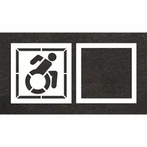 RAE STL-108-33903 Pavement Stencil, Handicap Symbol, 47 Inch Height, 44 Inch WidthWhite, Ada | CT8MER 419Y50