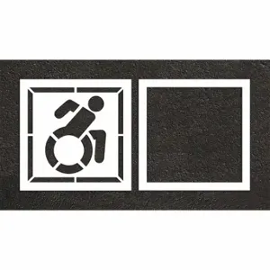 RAE STL-108-34803 Pavement Stencil, Handicap Symbol, 56 Inch Height, 56 Inch WidthWhite, Ada | CT8MFB 419Y54