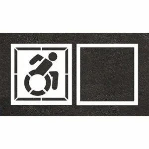 RAE STL-108-35603 Pavement Stencil, Handicap Symbol, 64 Inch Height, 65 Inch WidthWhite, Ada | CT8MRB 419Y56