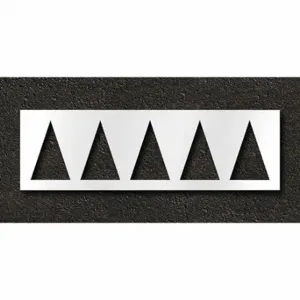 RAE STL-108-5200 Pavement Stencil, Triangle, 24 Inch Width, 78 Inch Height, 0.125 Inch Thick, Clear | CT8MLU 429X24