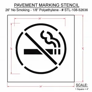 RAE STL-108-52636 Pavement Stencil, 26 X 26 Inch Message Size | CT8LTX 420A10