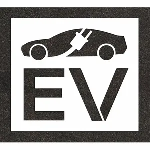 RAE STL-108-53613 Pavement Stencil, Electric Car Logo, 44 Inch Height, 49 Inch Width1 Pieces | CT8MBT 419Y80