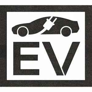 RAE STL-108-54813 Pavement Stencil, Electric Car Logo, 56 Inch Height, 64 Inch Width1 Pieces | CT8MBY 419Y82