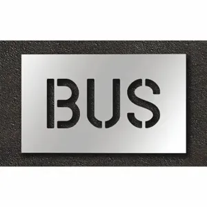 RAE STL-108-70615 Pavement Stencil, Bus, 0.125 Inch Thick, 12 Inch Height, 20 Inch Width | CT8LZF 429U76