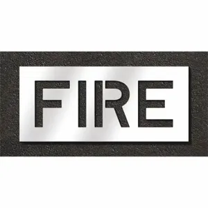 RAE STL-108-71001 Pavement Stencil, Fire, 0.125 Inch Thick, 16 Inch Height, 36 Inch Width | CT8MDU 429V01