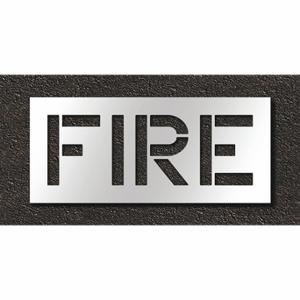 RAE STL-108-71201 Pavement Stencil, Fire, 0.125 Inch Thick, 18 Inch Height, 41 Inch Width | CT8MDV 429V37