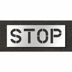 RAE STL-108-71203 Pavement Stencil, Stop, 0.125 Inch Thick, 18 Inch Height, 48 Inch Width | CT8MLM 429V39