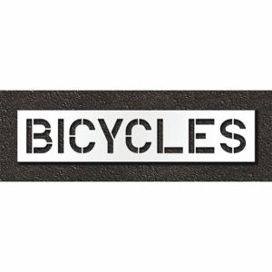 RAE STL-108-71218 Pavement Stencil, Bicycles, 0.125 Inch Thick, 18 Inch Height, 83 Inch Width, Polyethylene | CT8LYT 429V54