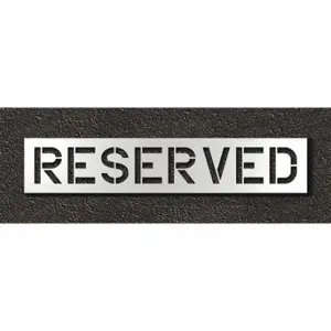 RAE STL-108-71233 Pavement Stencil, Reserved, 0.125 Inch Thick, 18 Inch Height, 93 Inch Width, Polyethylene | CT8MJW 429V69