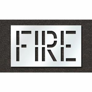 RAE STL-108-71801 Pavement Stencil, Fire, 0.125 Inch Thick, 24 Inch Height, 41 Inch Width | CT8MDW 429V73