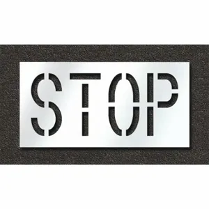 RAE STL-108-71803 Pavement Stencil, Stop, 0.125 Inch Thick, 24 Inch Height, 42 Inch Width | CT8MPR 429V75