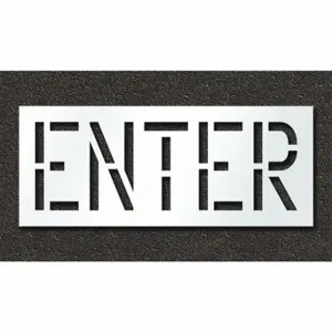 RAE STL-108-71804 Pavement Stencil, Enter, 0.125 Inch Thick, 24 Inch Height, 59 Inch Width | CT8MCL 429V76