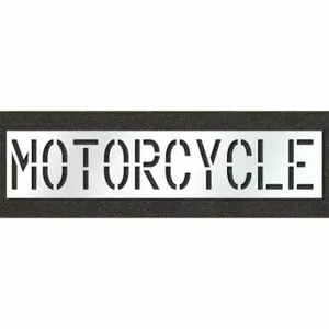 RAE STL-108-71816 Pavement Stencil, Motorcycle, 0.125 Inch Thick, 24 Inch Height, 114 Inch Width | CT8MGL 429V88