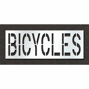 RAE STL-108-72418 Pavement Stencil, Bicycles, 0.125 Inch Thick, 30 Inch Height, 83 Inch Width, Polyethylene | CT8LYV 429W27