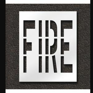 RAE STL-108-73601 Pavement Stencil, Fire, 0.125 Inch Thick, 48 Inch Height, 43 Inch Width | CT8MDY 429W46