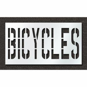 RAE STL-108-73618 Pavement Stencil, Bicycles, 0.125 Inch Thick, 48 Inch Height, 88 Inch Width, Polyethylene | CT8LYW 429W63