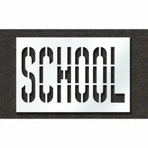 RAE STL-108-73623 Pavement Stencil, School, 0.125 Inch Thick, 48 Inch Height, 73 Inch Width | CT8MKZ 429W68