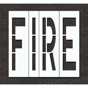 RAE STL-108-79601 Pavement Stencil, Fire, 0.125 Inch Thick, 120 Inch Height, 126 Inch Width | CT8MDT 429X26