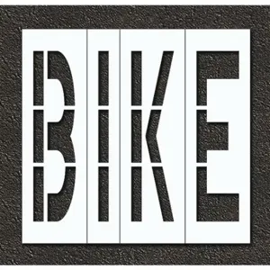 RAE STL-108-74817 Pavement Stencil, Bike, 0.125 Inch Thick, 60 Inch Height, 63 Inch Width | CT8MRA 429W98