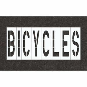 RAE STL-108-74818 Pavement Stencil, Bicycles, 0.125 Inch Thick, 60 Inch Height, 135 Inch Width, Polyethylene | CT8LYX 429W99