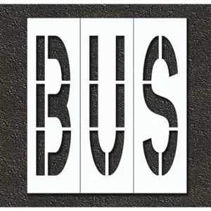 RAE STL-108-79615 Pavement Stencil, Bus, 0.125 Inch Thick, 120 Inch Height, 108 Inch Width | CT8LZG 429X36