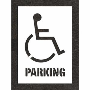 RAE STL-116-33606 Pavement Stencil, Handicap Symbol, 54 Inch Height, 38 Inch Width, 0.0625 Inch ThickWhite | CT8MEV 419Y61