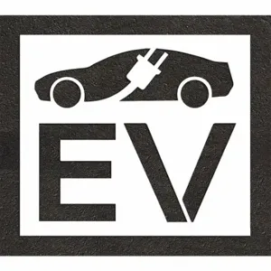 RAE STL-116-52413 Pavement Stencil, Electric Car Logo, 24 Inch Height, 36 Inch Width | CT8MRG 419Y77