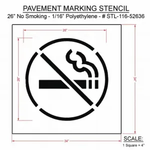 RAE STL-116-52636 Pavement Stencil, 26 X 26 Inch Message Size | CT8LTY 420A09