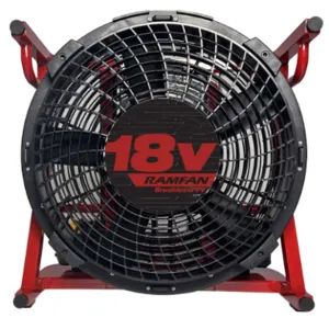 RAMFAN EL5518D Battery Fan, 18V, 18 Inch Size, Dewalt Battery Compatible | CL6VNY