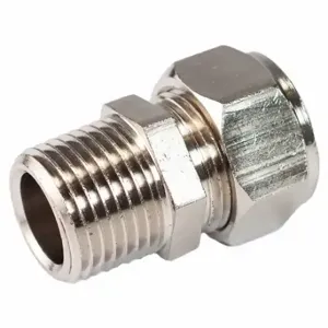 RAPIDAIR M8001 Maxline Compressed Air Fitting, Nickel-Plated Brass, Compression x MNPT | CT8NBR 787YN3