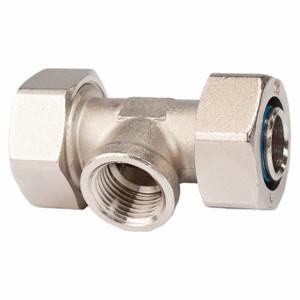 RAPIDAIR M8019 Maxline Compressed Air Fitting, Nickel-Plated Brass, Compression x Compression x MNPT | CT8NBH 787YN0