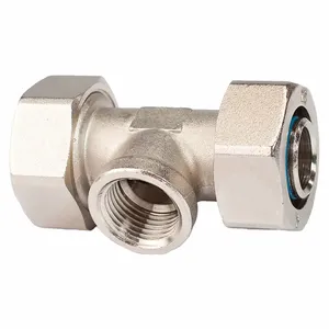 RAPIDAIR M8078 Maxline Compressed Air Fitting, Nickel-Plated Brass, Compression x Compression x MNPT | CT8NBJ 787YN1