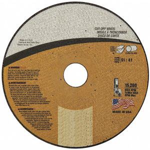 GRAINGER 05539563951 Abrasive Cut-Off Wheel, 5/8 Inch Arbor, 0.0469 Inch Thick, 15, 280 Max. RPM | CD2NGK 447R01