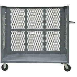 GRAINGER 3ST-EX3672-95 Mesh Stock Cart, 36 x 72 x 57 Inch Size, Gray, Steel, 2000 Lbs Load Capacity | CD3XLQ 9DX93