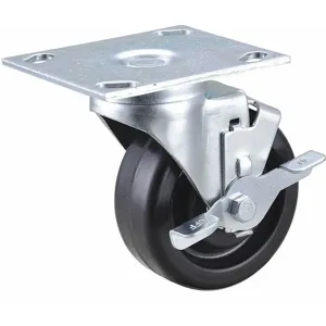 GRAINGER 406P70 4 Inch Light-Medium Duty Swivel Plate Caster, 350 Lbs. Load Rating | CD2HXB