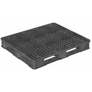 GRAINGER 40X48 MD PE RACKO LPD BLACK (WITH LIP) Rackable Pallet, 4-Way, High Density, Polyethylene, 48 x 40 x 6-3/4 Inch Size | CD2WVE 418C85