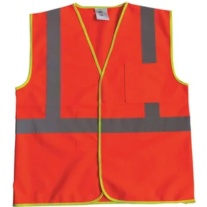 GRAINGER 53YK43 Traffic Vest, Orange/Red, Silver Stripe, Hook-And-Loop Closure, S/M Size | AX3NEB