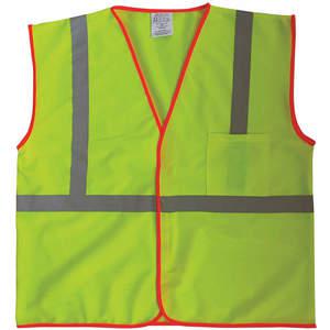 GRAINGER 53YK50 Traffic Vest, Yellow/Green, Silver Stripe, Hook-And-Loop, 4XL/5XL Size | AX3NFF