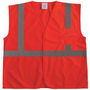 GRAINGER 53YL03 Silver Stripe Traffic Vest, Hook-and-Loop Closure, 4XL/5XL | CD2HQZ