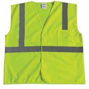 GRAINGER 53YL05 Traffic Vest, Yellow/Green with Silver Stripe, L/XL | CD2HRB